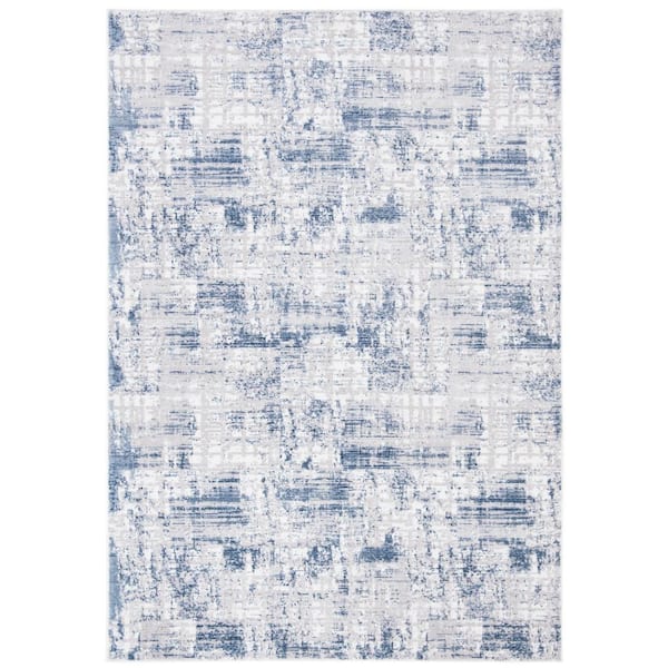 SAFAVIEH Amelia Blue/Gray 6 ft. x 9 ft. Distressed Geometric Area Rug