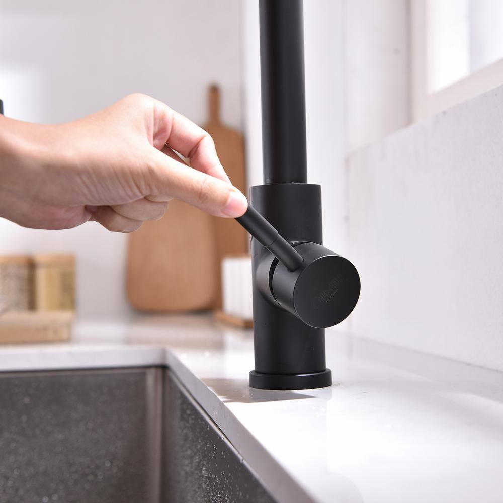 Matte Black Touchless Pull-Down Kitchen Faucet with Soap Dispenser