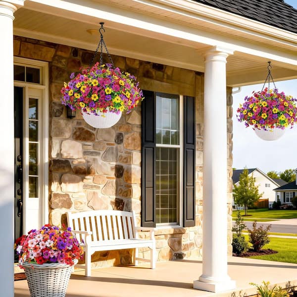 21.2 in. Multi-Colored Artificial Daisy Flower Set Outdoor Indoor