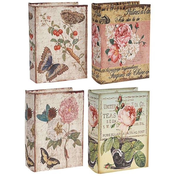 A & B Home 5.5 in. x 2 in. Decorative Book Boxes (4-Pack) 36498-DS ...