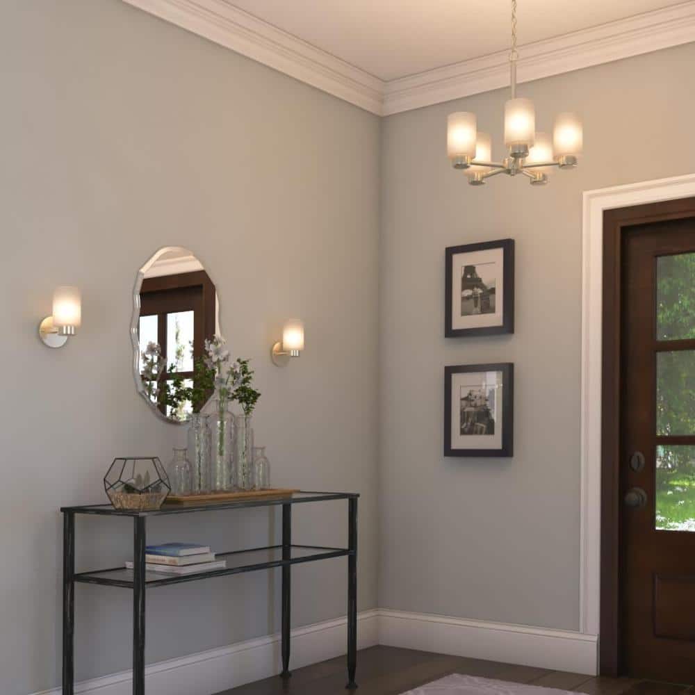 Modern Brushed Nickel 8'' Wall Sconce with Gray Glass Shade