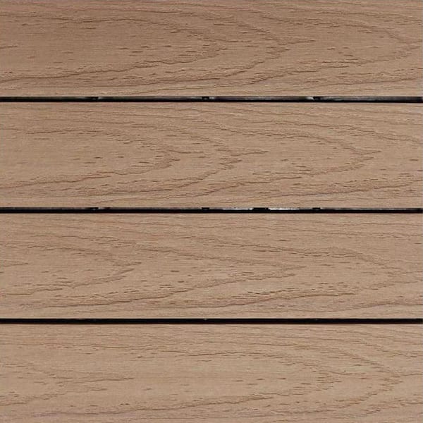UltraShield Naturale 1 ft. x 1 ft. Quick Deck Outdoor Composite Deck Tile in Canadian Maple (10 sq. ft. per box)