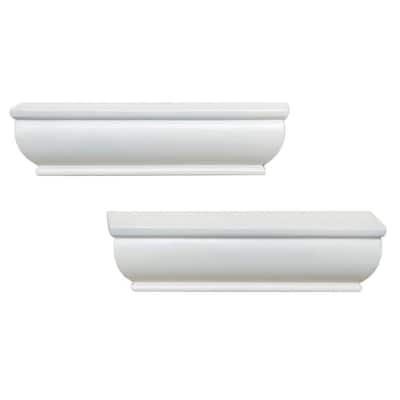 white wall mounted shelves & ledges