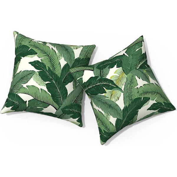 Memory Foam Chair Pad Seat Cushion Green Leaf of Tropical Palm