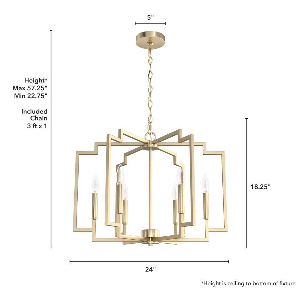 Zoanne Alturas Gold 24" Modern Glam Chandelier
