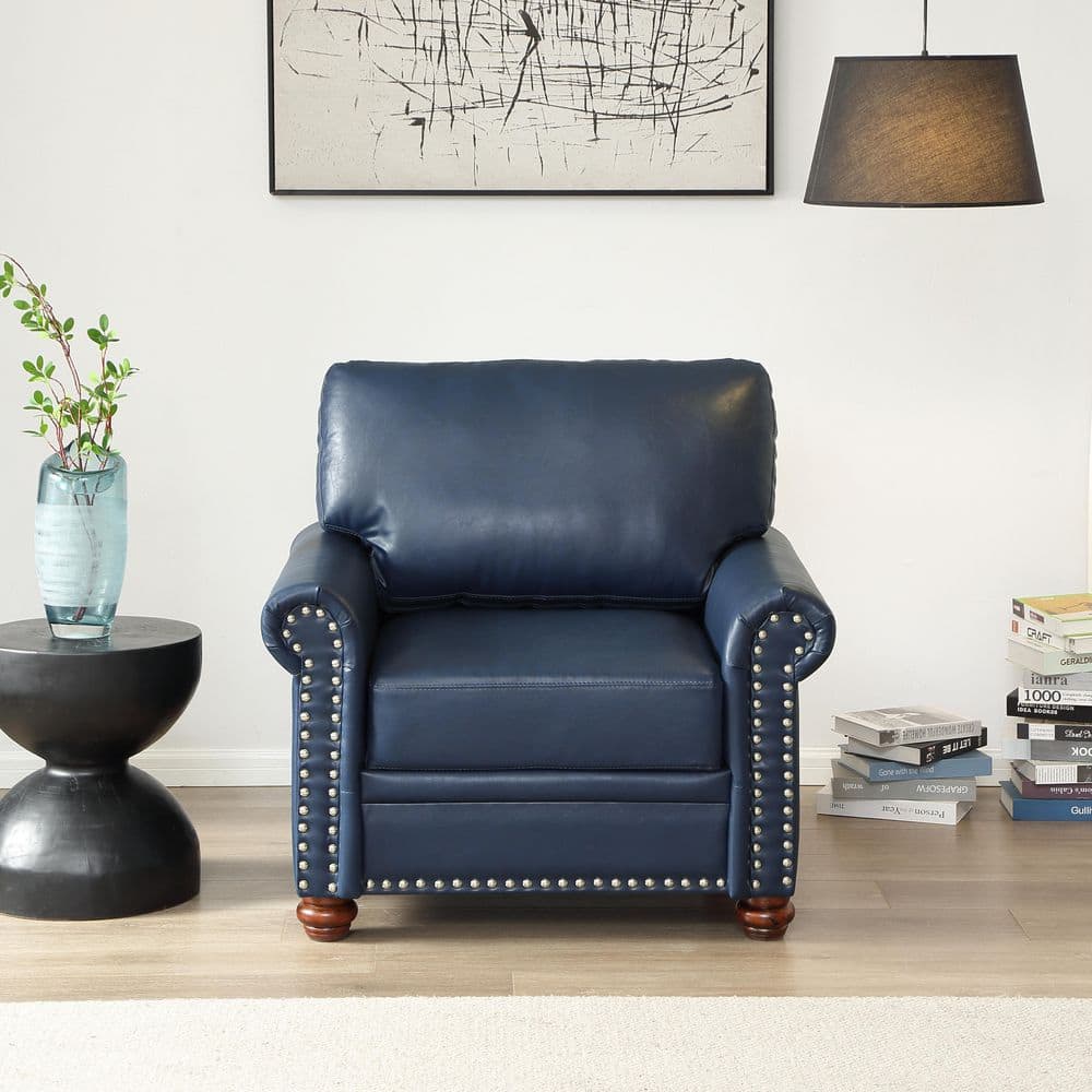 【kawais】 leather chair seat<garbon>_navy navy-blue-seafuloy-accent-