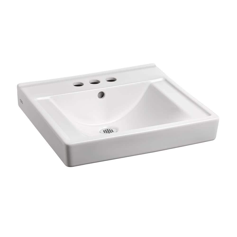 Decorum with Ever Clean 18-1/4 in. Wall Hung Bathroom Sink in White
