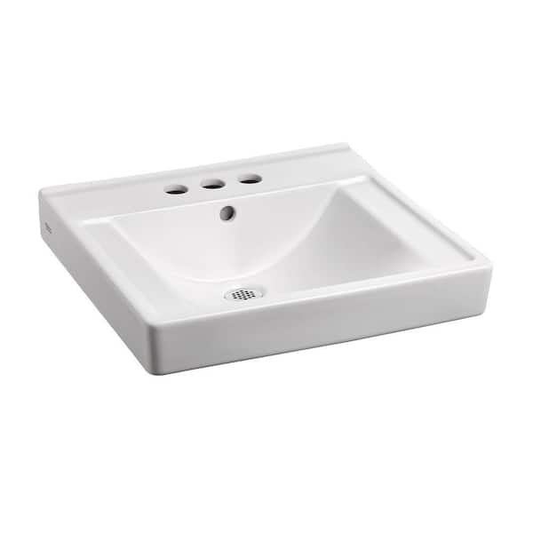 American Standard Decorum with Ever Clean 18-1/4 in. Wall Hung Bathroom Sink in White