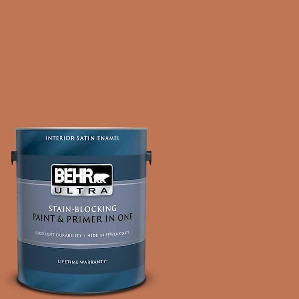 BEHR ULTRA 1 gal. #UL120-7 Moroccan Sky Satin Enamel Interior Paint and Primer in One