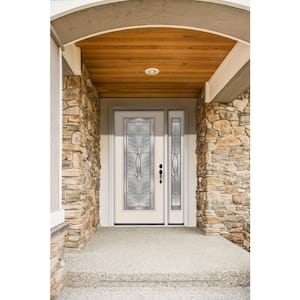 50 in. x 80 in. Full Lite Blakely Primed Steel Prehung Left-Hand Inswing Front Door with Right-Hand Sidelite