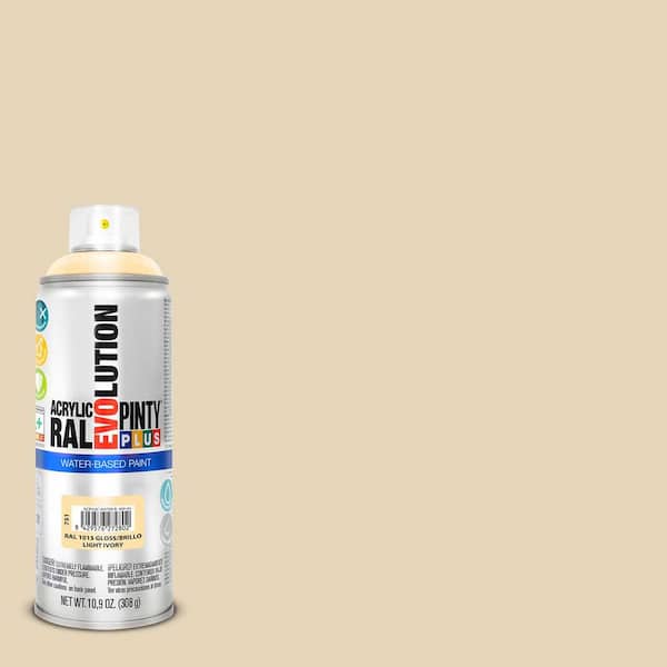 PINTY PLUS Evolution Acrylic 10.9 oz. Gloss Light Ivory, Water Base Spray Paint
