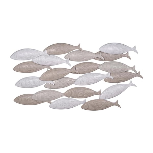 Stratton Home Decor School of Fish Metal Wall Decor with Multi-Tone Neutral Finish
