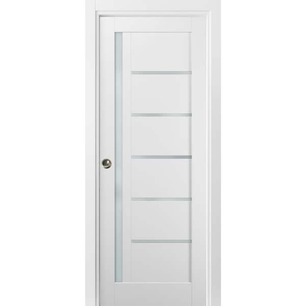 Sartodoors 4088 32 in. x 80 in. Single Panel White Finished Solid MDF ...