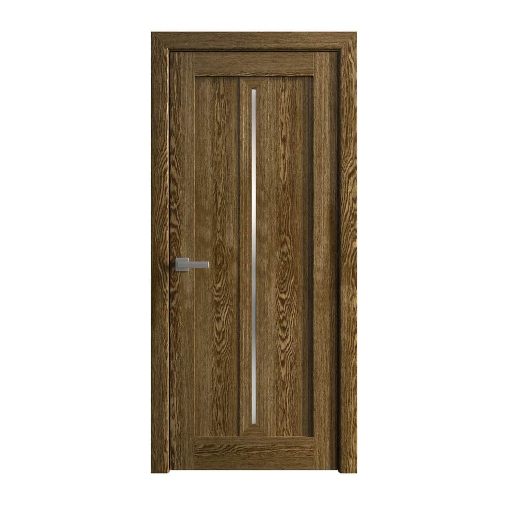 32 in. x 84 in. Frosted Glass Painted White Oak Solid Wood Swing Door With Hardware price history on PriceWatchPro