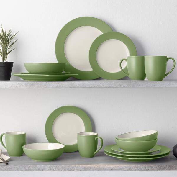 Noritake Colorwave Apple 16-Piece Rim (Green) Stoneware Dinnerware