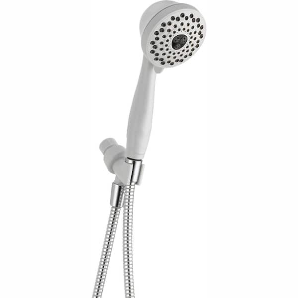 Delta 7-Spray 3.8 in. Single Wall Mount Handheld Shower Head in White ...