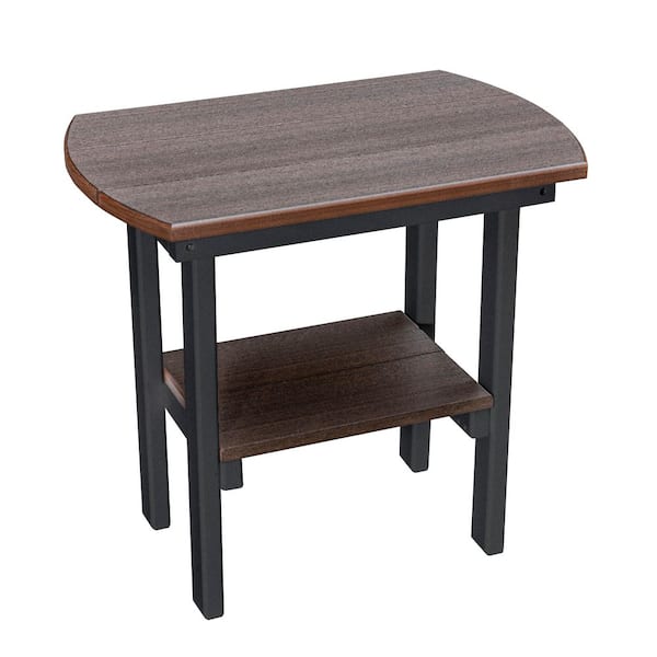 Adirondack Series Black Rectangular Table High Density Polyethylene Plastic Outdoor Table