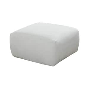 Ultimate Stretch Suede Light Gray Polyester Square Ottoman Slipcover