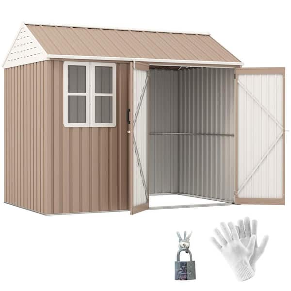 8 ft. x 6 ft. Outdoor Storage Shed, Extra Large Metal Garden Shed with Lockable Doors