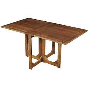 61.5 in. Brown Wood 4 Legs Dining Table (6-Seats)