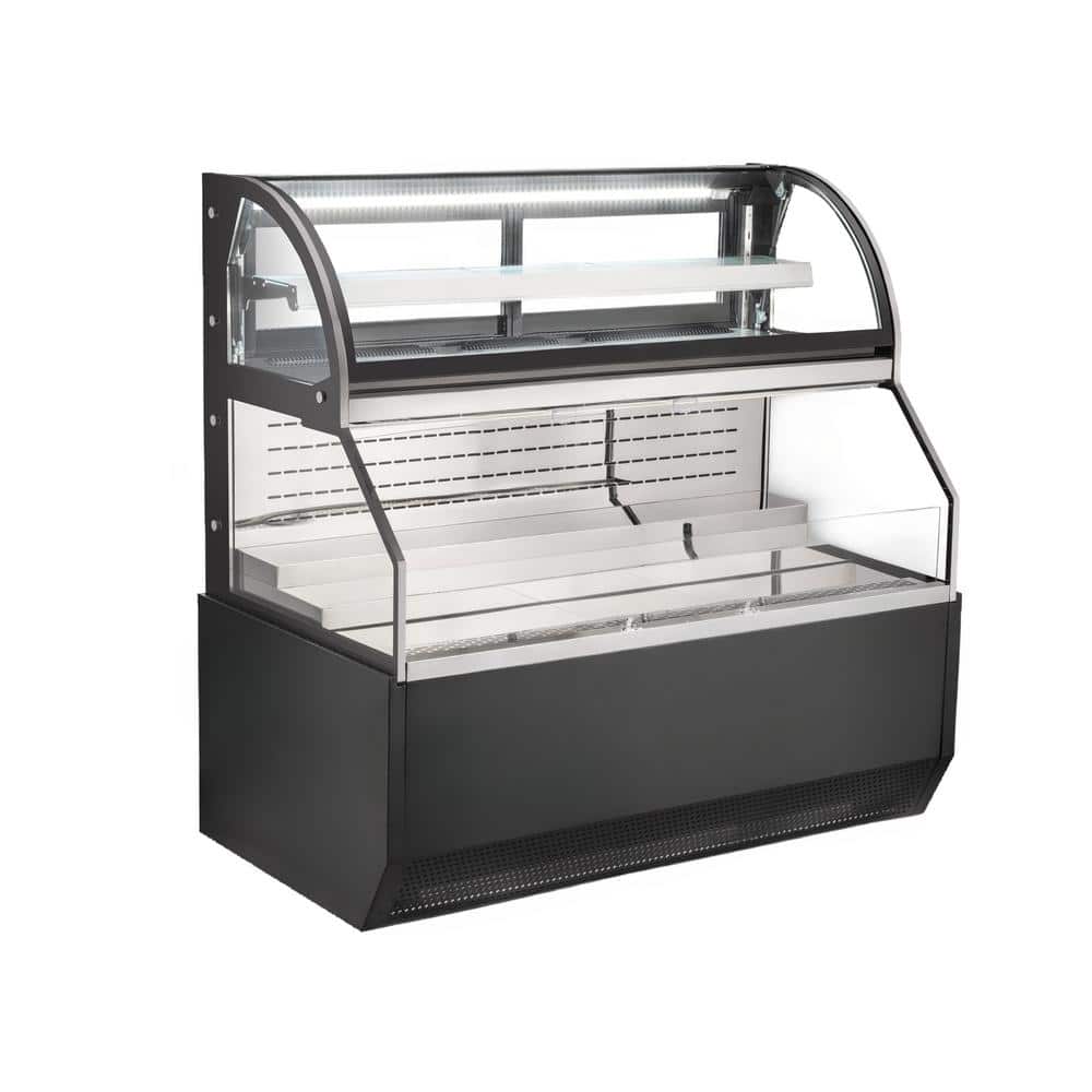 59 in 19.9 Cu. Ft. Auto/Cycle Defrost Commercial NSF Double-Deck Open Display Refrigerated Showcase EC565B-2 in Black