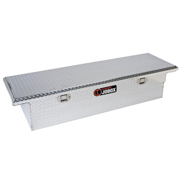 Jobox 71 in. Diamond Plate Aluminum Full Size Low-Profile Crossover Single Lid Truck Tool Box with Gear-Lock Latch