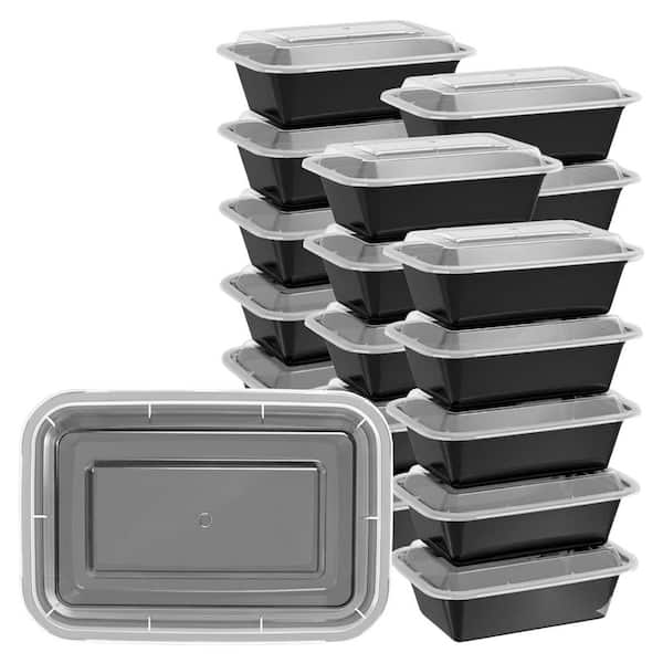 Thick Plastic Meal Prep Containers with Lids, Leakproof, Microwave and Freezer Safe, 50 Pack Food Storage