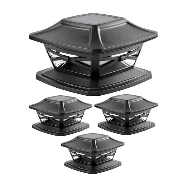 Solar LED Post Deck Cap Fence Light – Fits 4x4 5x5 6x6 Wooden Posts W/ Base, IP65