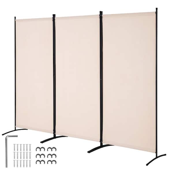 SVOPES 3-Panel Room Divider, Folding Privacy Screen, Portable Partition for Room Separation, Freestanding Polywire Beige