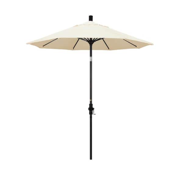California Umbrella 7.5 ft. Bronze Aluminum Pole Fiberglass Ribs Market Collar Tilt Crank Lift Outdoor Patio Umbrella in Canvas Sunbrella
