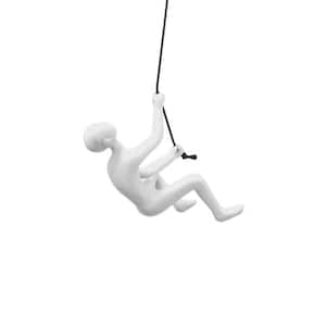 6 in. White Resin Climbing Man Decorative Sign