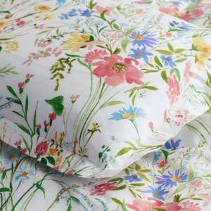 Company Cotton Floral Impressions Cotton Percale Standard Pillowcase