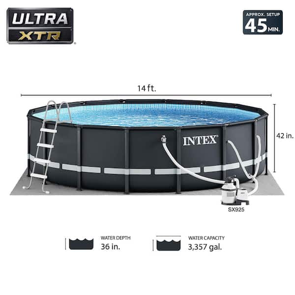 Ultra XTR 14 ft. Round 42 in. D Metal Frame Pool Set with Pump