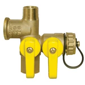 1/2 in. MIP/SWT x FIP x FIP x Hose Full Port Brass Ball Valve with Hi-Flow Hose Drain-Expansion Tank
