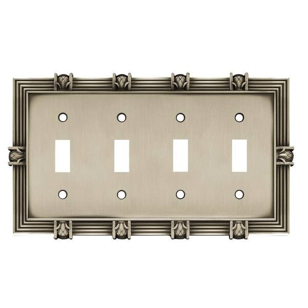 Liberty Pewter 4-Gang 4-Toggle Wall Plate (1-Pack)