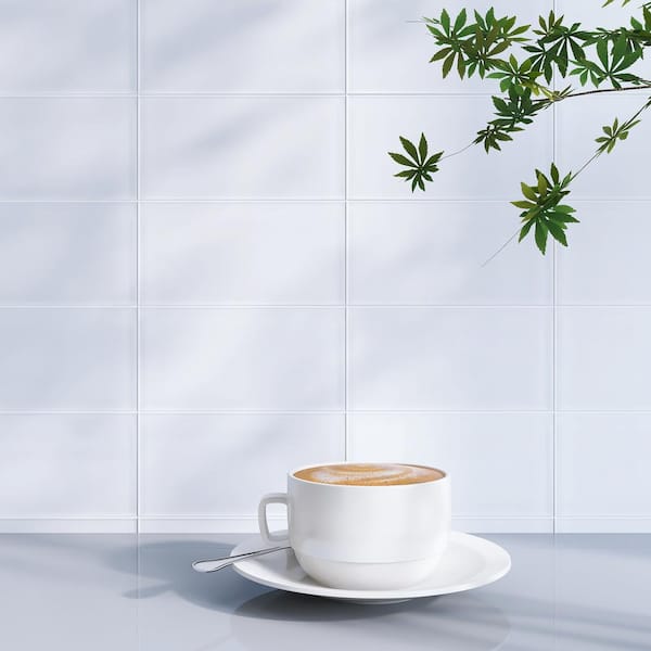 Crystile White 3 in. X 6 in. Glossy Glass Subway Tile (10 sq. ft./Case)