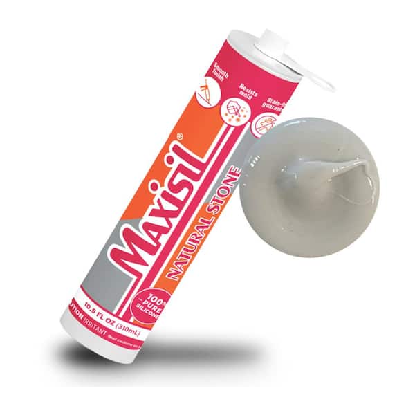 Maxisil 10.5 oz. Gray (Pearl Gray) Standard Tube Natural Stone Silicone Sealant Tube (Each)