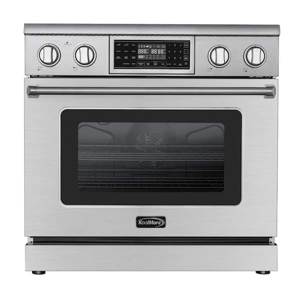 36 inch Professional All-Electric Range Stainless Steel with Legs, 4.3 Cu.Ft. KM-FR36EE-SS Koolmore