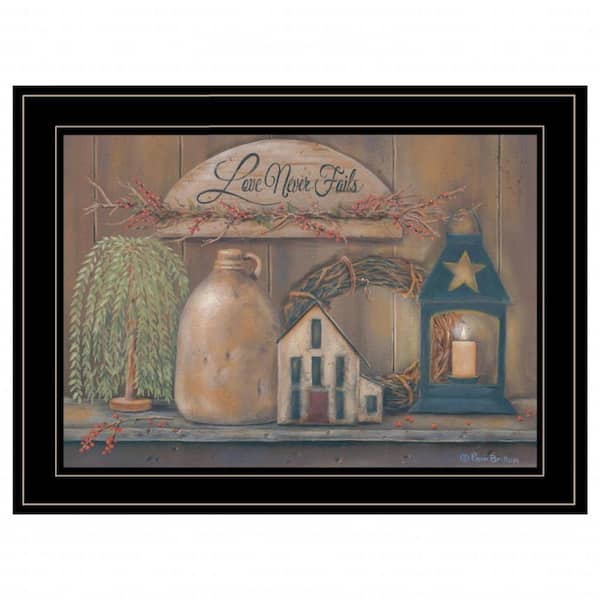 HomeRoots Charlie Love Never Fails 1-Piece Framed Wall Art 15 in. x 19 in.