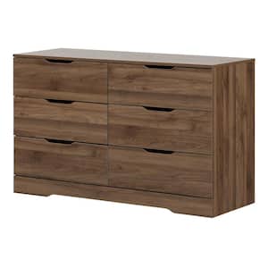 Holland 6-Drawer Natural Walnut Dresser