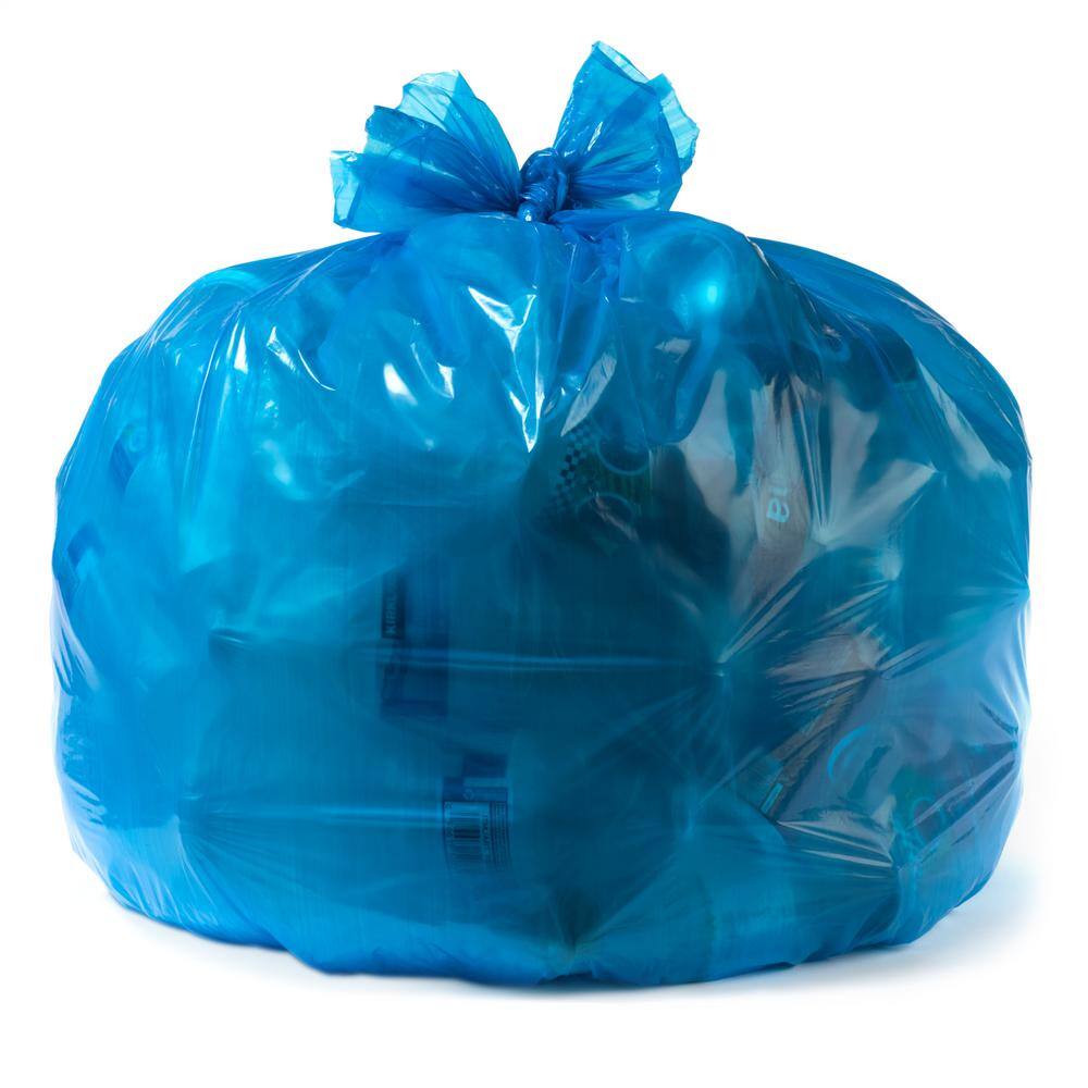 Aluf Plastics 55 Gallon Blue Recycling Bags (100ct.) 1.2 MILHRBL55