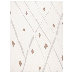 Casablanca Ivory/Brown 10 ft. x 14 ft. Abstract High-Low Area Rug