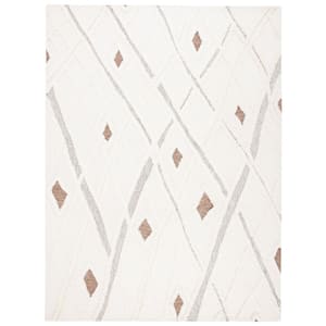 Casablanca Ivory/Brown 11 ft. x 15 ft. Abstract High-Low Area Rug