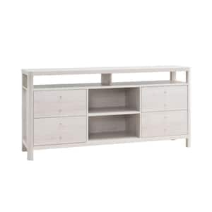 White Oak Wooden 60 in. Modern Sideboard Buffet Console Cabinet with 4 Drawers