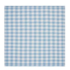 Annie 40 in. W x 40 in. L Blue Buffalo Check Cotton Blend Tablecloth Topper
