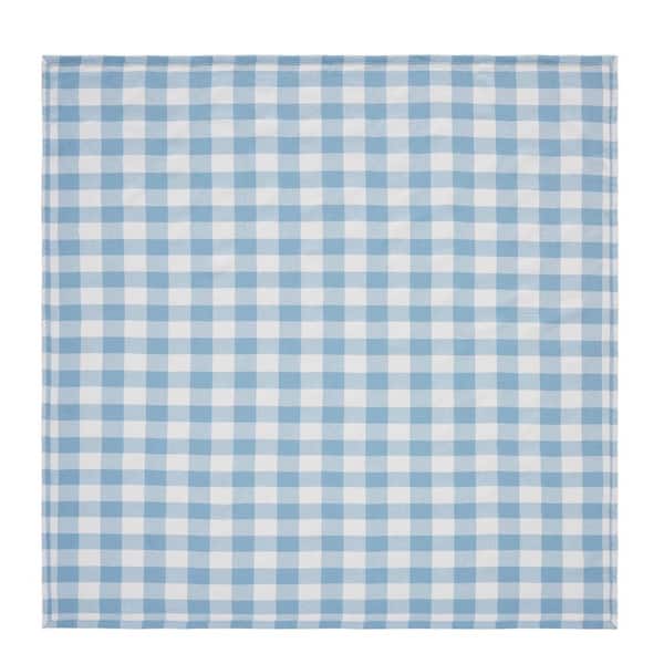 VHC Brands Annie 40 in. W x 40 in. L Blue Buffalo Check Cotton Blend Tablecloth Topper