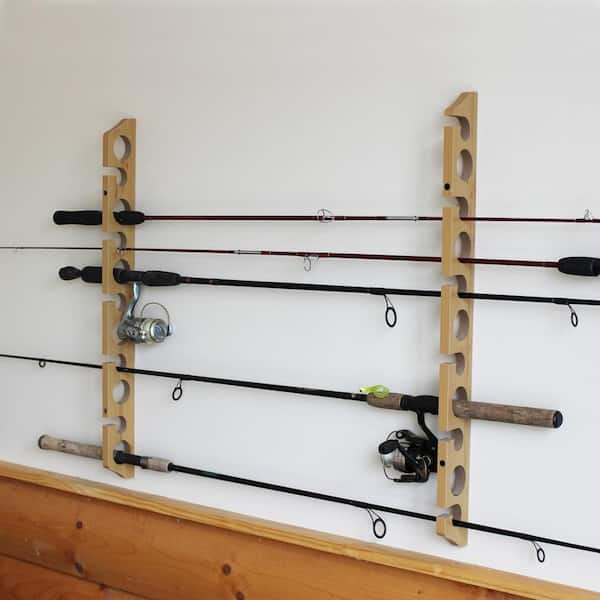 Rush Creek Creations 11-Fishing Rod Versatile 3-in-1 Wall and