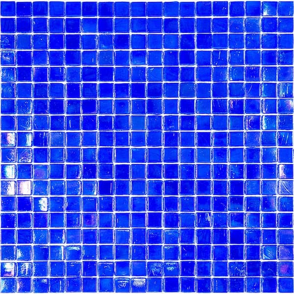 Apollo Tile Skosh 4" x 6" Glossy Light Tiffany Blue Glass Mosaic Uniform square Wall & Floor Sample Tile 0.13 sq. ft./Piece (1-Pack)
