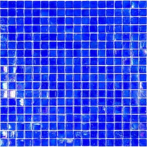 Skosh Glossy Light Tiffany Blue 11.6 in. x 11.6 in. Glass Mosaic Wall and Floor Tile (18.69 sq. ft./case) (20-pack)
