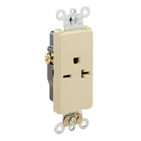 Decora Plus 20 Amp 250 V NEMA 6-20R Single Outlet/Receptacle, Ivory (1-Pack) 16441-I